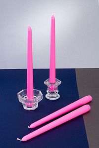 Набор интерьерных свечей "Розовые пионы", 4 шт, форма конус, выс 25 см. (н-р №9)
