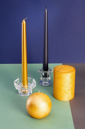 Набор интерьерных свечей "Брызги шампанского" 4 шт, форма конус, выс 25 см. (н-р №6). Фото 3