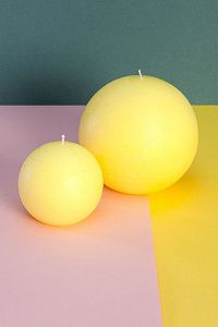 Набор декоративных свечей "Лимонное счастье", 2шт, форма шар, (н-р №28)