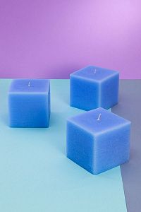Декоративные свечи для дома "Калейдоскоп", Набор 3 шт, форма куб, (н-р №19)