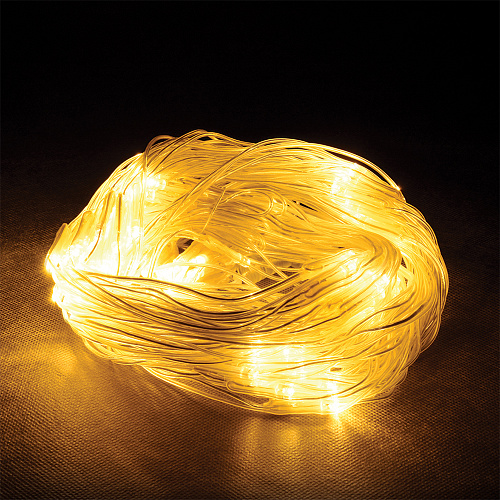 24V Электрогирлянда-конструктор "Сеть" 144 желтых LED ламп, прозрачный провод, 1,2*1,5 м /32/4. Фото 2