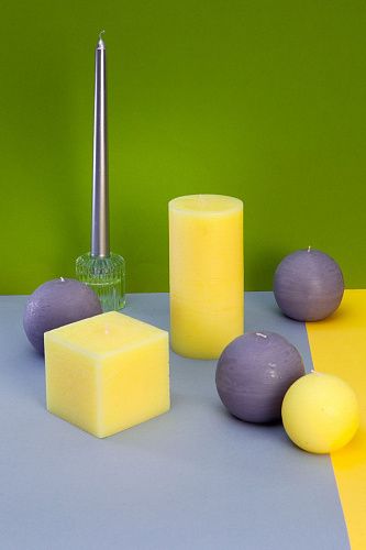 Свеча декоративная "Лимонное счастье", 1 шт, форма цилиндр. Фото 3