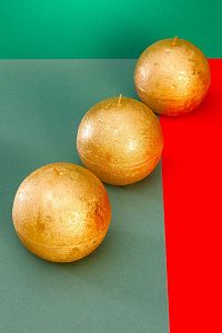 Набор декоративных свечей "Брызги шампанского", 3 шт, форма шар, (н-р №33