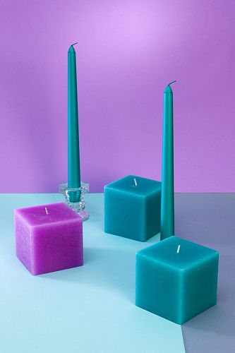 Декоративные свечи для дома "Калейдоскоп", Набор 3 шт, форма куб , (н-р №14). Фото 3