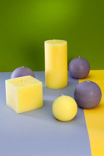 Набор декоративных свечей "Лимонное счастье", 2шт, форма шар, (н-р №28). Фото 2