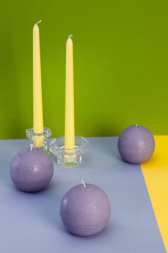 Набор декоративных свечей "Туманное утро", 3 шт, форма шар, (н-р №35). Фото 2