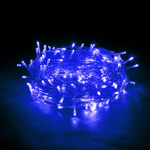 24V Электрогирлянда-конструктор "Нить" 48 синих LED ламп, прозрачный провод, 5 м /100/4. Фото 2