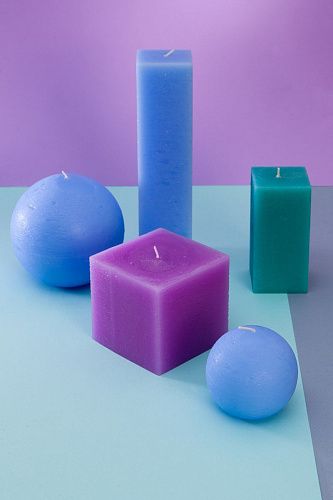 Набор декоративных свечей "Калейдоскоп", 3 шт, форма куб и брус, (н-р №26). Фото 2