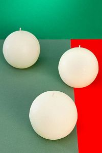 Набор декоративных свечей "Кружево", 3 шт , форма шар, (н-р №32)