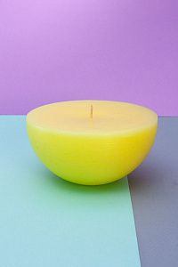 Свеча декоративная "Лимонное счастье", 1 шт, форма полусфера,  1 фитиль