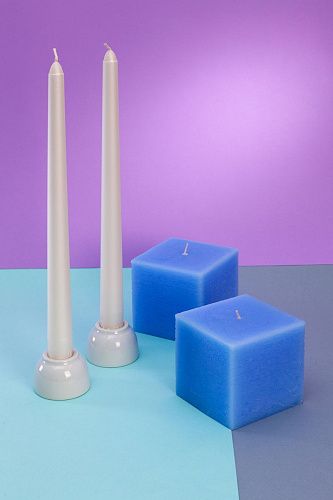 Декоративные свечи для дома "Калейдоскоп", Набор 3 шт, форма куб, (н-р №19). Фото 2
