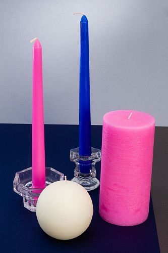 Свеча декоративная "Розовые пионы", 1 шт, форма цилиндр. Фото 2