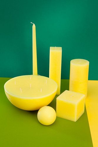 Набор интерьерных свечей "Лимонное счастье" 4 шт, форма конус, выс 25 см. (н-р №7). Фото 4