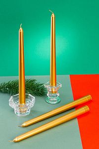 Набор интерьерных свечей "Брызги шампанского" 4 шт, форма конус, выс 25 см. (н-р №6)