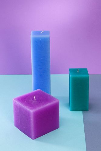 Декоративные свечи для дома "Калейдоскоп", Набор 3 шт, форма куб, (н-р №19). Фото 4