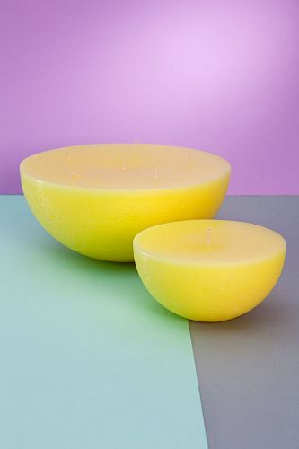 Свеча декоративная "Лимонное счастье", 1 шт, форма полусфера,  6 фитилей. Фото 2