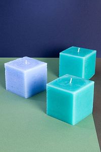 Декоративные свечи для дома "Калейдоскоп", Набор 3 шт, форма куб, (н-р №16)