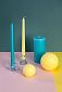 Набор интерьерных свечей "Бирюзовый бриз", 4шт, форма конус, выс 25 см. (н-р №8). Навигационное фото 3