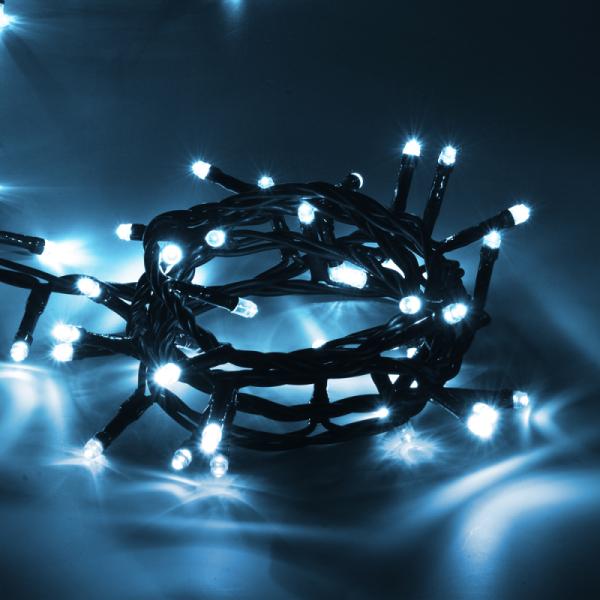 Электрогирлянда "Нить" 200 холодных LED ламп, контроллер 8 режимов, зеленый провод, 20 м, 220 v /20