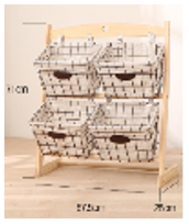 Широкий стеллаж с корзинами (4 шт)