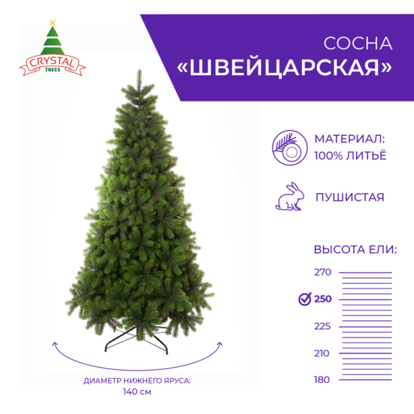 Сосна ШВЕЙЦАРСКАЯ 250 см.