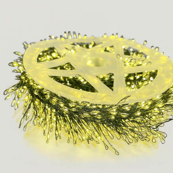 Гирлянда МИШУРА провод зел 50м, 1500 LED тепло белый