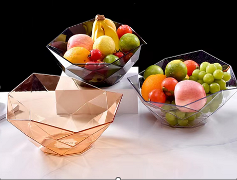 Ваза для фруктов КРИСТАЛ прозрачная 28.5*14.5cm, материал:PET polygon зеленый(6535)