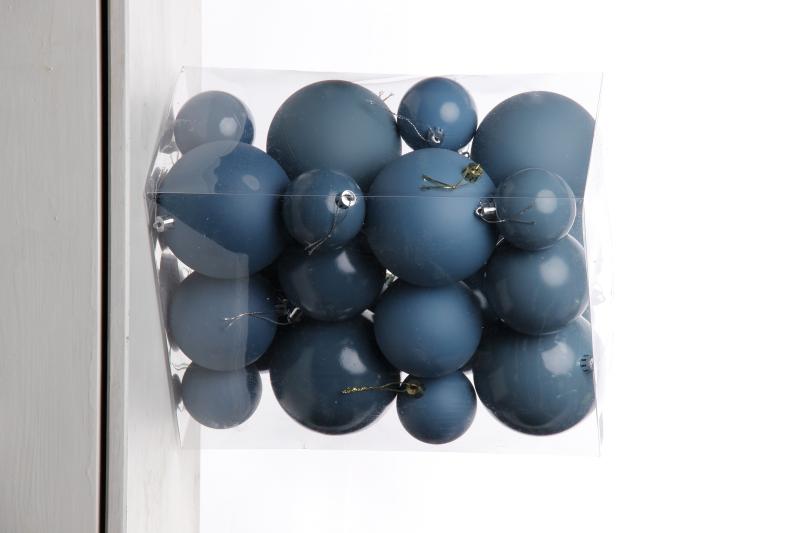 Набор шаров 6, 8, 10 см, пластик, матовый/глянцевый цвет 90/91/92/93, 24шт в ПВХ, РШ