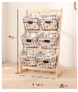 Широкий стеллаж с корзинами (6 шт)