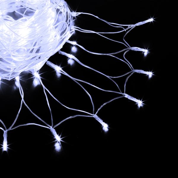 Электрогирлянда "Сеть" 176 холодных LED ламп, контроллер 8 режимов, прозрачный провод, 2*1,5 м, 220 v /20