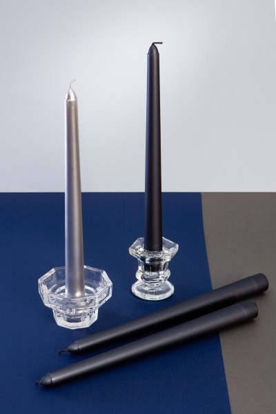 Свечи ЗВЕЗДНАЯ НОЧЬ форма конус h25см (уп.4шт) №12