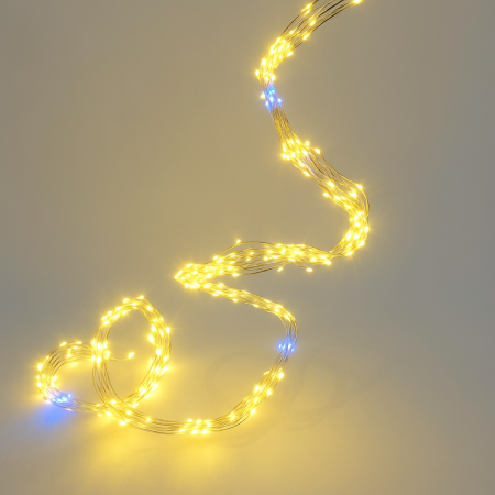 Гирлянда Хвост бел провод 600 LED тепл-белый 4+1 флеш