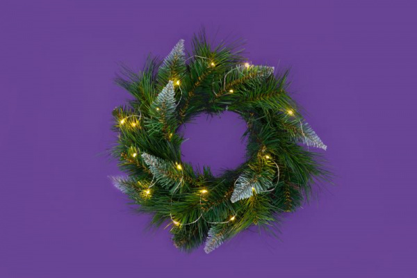 Венок АРИЯ с гирляндой (в комплекте) D30 см