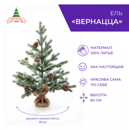 Ель ВЕРНАЦЦА в инее с шишками