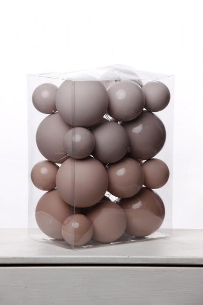 Набор шаров 6, 8, 10 СМ пластик, матовый/глянцевый цвет 130/131/132/133, 24шт