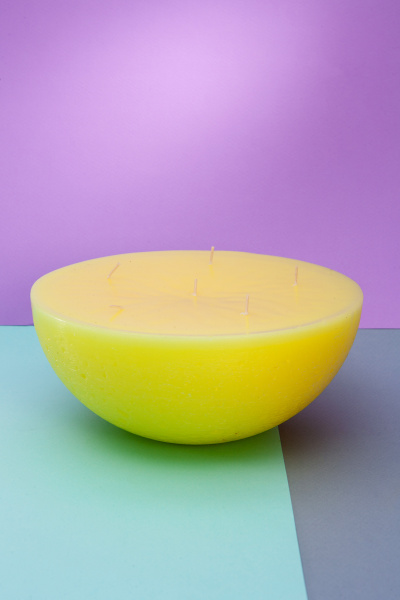 Свеча декоративная "Лимонное счастье", 1 шт, форма полусфера,  6 фитилей