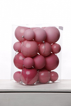 Набор шаров 6, 8, 10 см, пластик, матовый/глянцевый цвет 146/147/148/149, 24шт в ПВХ, РШ