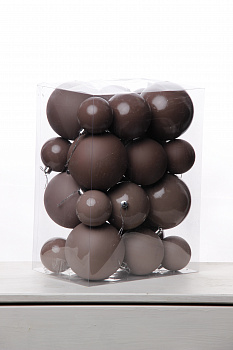 Набор шаров 6, 8, 10 см, пластик, матовый/глянцевый цвет 218/219/220/221, 24шт в ПВХ, РШ