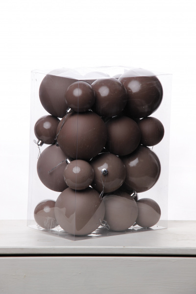 Набор шаров 6, 8, 10 см, пластик, матовый/глянцевый цвет 218/219/220/221, 24шт в ПВХ, РШ