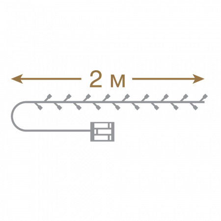Электрогирлянда "Нить" 20 холодных LED ламп РОСА, серебристый провод, 2 м, на батарейках (не в комплекте), с пультом, дисплей-бокс /200/50