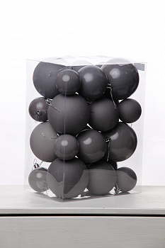 Набор шаров 6, 8, 10 см, пластик, матовый/глянцевый цвет 255/256/257/258, 24шт в ПВХ, РШ