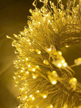 Гирлянда МИШУРА провод белый 30м, 1000 LED тепло-белый