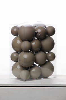 Набор шаров 6, 8, 10 см, пластик, матовый/глянцевый цвет 122/123/124/125, 24шт в ПВХ, РШ