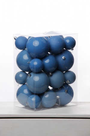 Набор шаров 6, 8, 10 СМ пластик, матовый/глянцевый цвет 182/183/184/185, 24шт