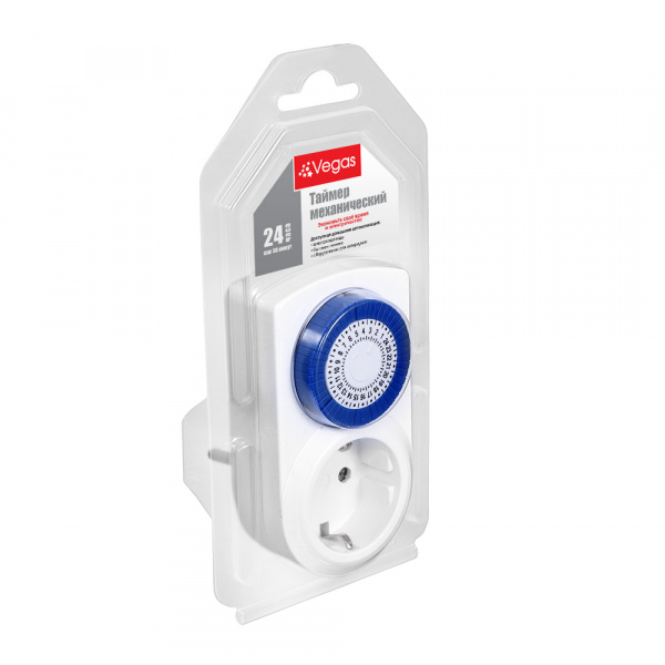 Таймер механический, 24 часа, шаг 30 минут, 16A, 3500 W /96/12