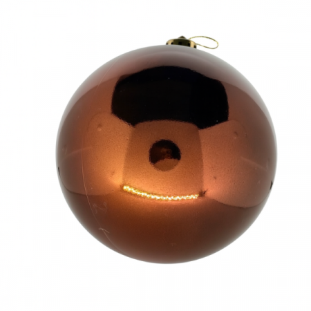 Шар новогодний глянцевый пластик шоколад