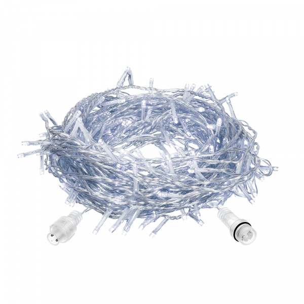 24V Электрогирлянда-конструктор "Бахрома" 64 холодных LED ламп, 12 нитей, прозрачный провод, 2*1 м /32/4