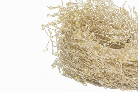 Гирлянда МИШУРА провод белый 30м, 1000 LED тепло-белый