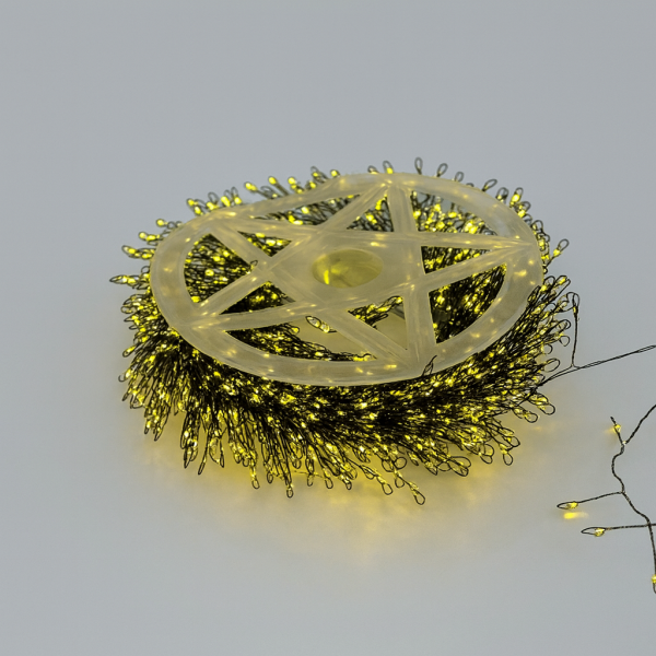 Гирлянда МИШУРА провод зел 50м, 1500 LED тепло белый