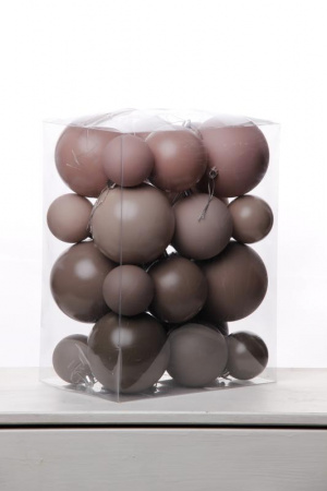 Набор шаров 6, 8, 10 см, пластик, матовый/глянцевый цвет 26/27/28/29, 24шт